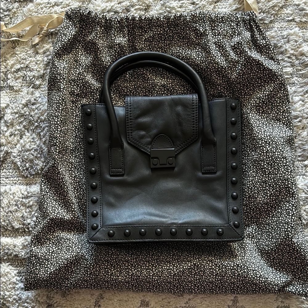 Loeffler Randall Black Mini Bag with Studded Details